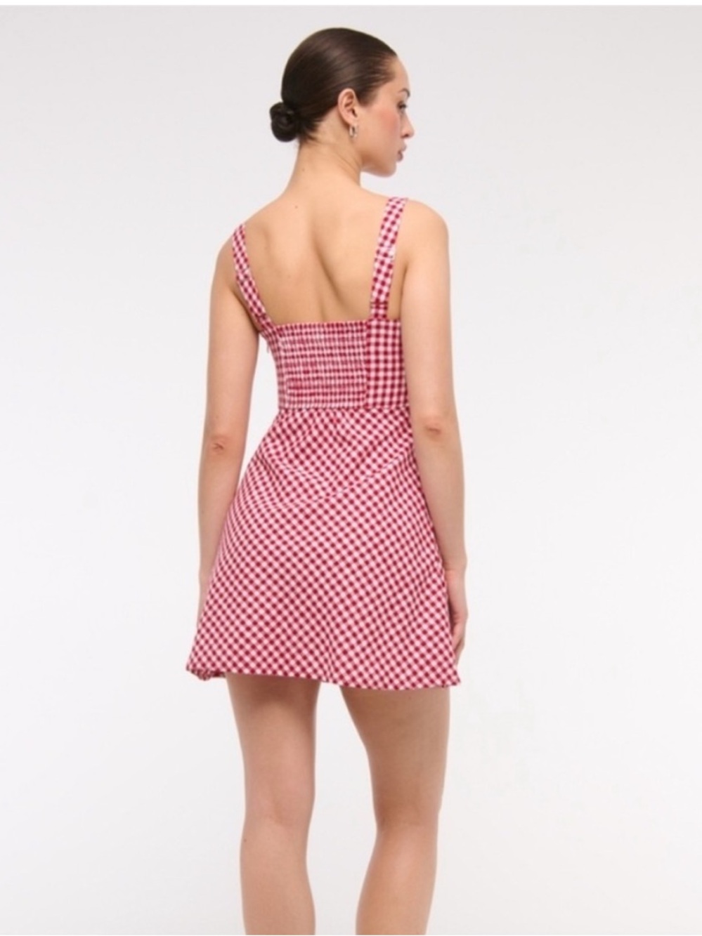 NWT Abercrombie & Fitch V Neck Linen Blend Mini Dress - Picture 2 of 6